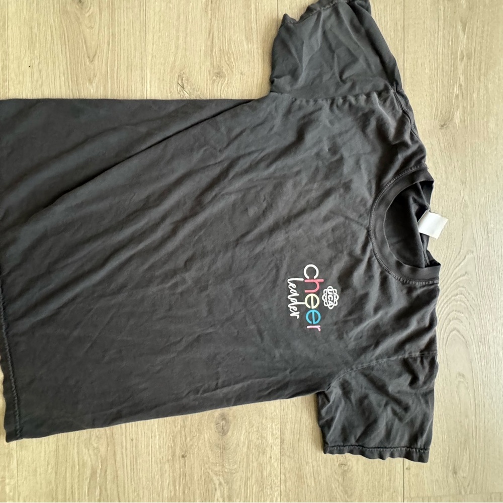 Varsity Dark Gray Short Sleeve Tee Classic Crew Neck - Picture 3 of 5